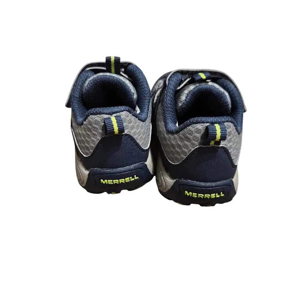 Merrell Trail Chaser Jr. Shoe Hook and Loop Closure Navy Lime Green Toddler 6.5